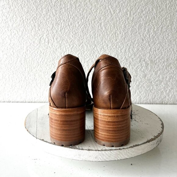 Lane Boots Womens Western Heels Brown Casual Sandals Cowgirl Leather Buckle 11 - Picture 3 of 11